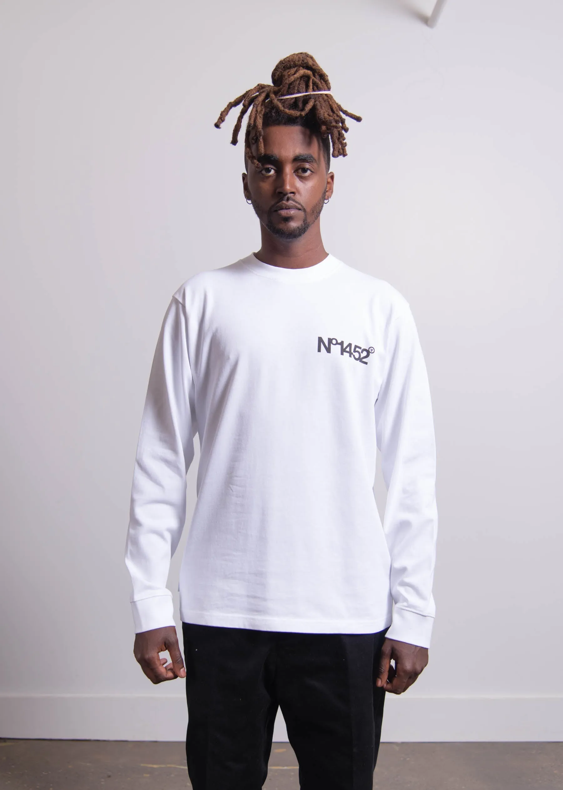 Long Sleeve N.1452 Tee White sold by Nomad