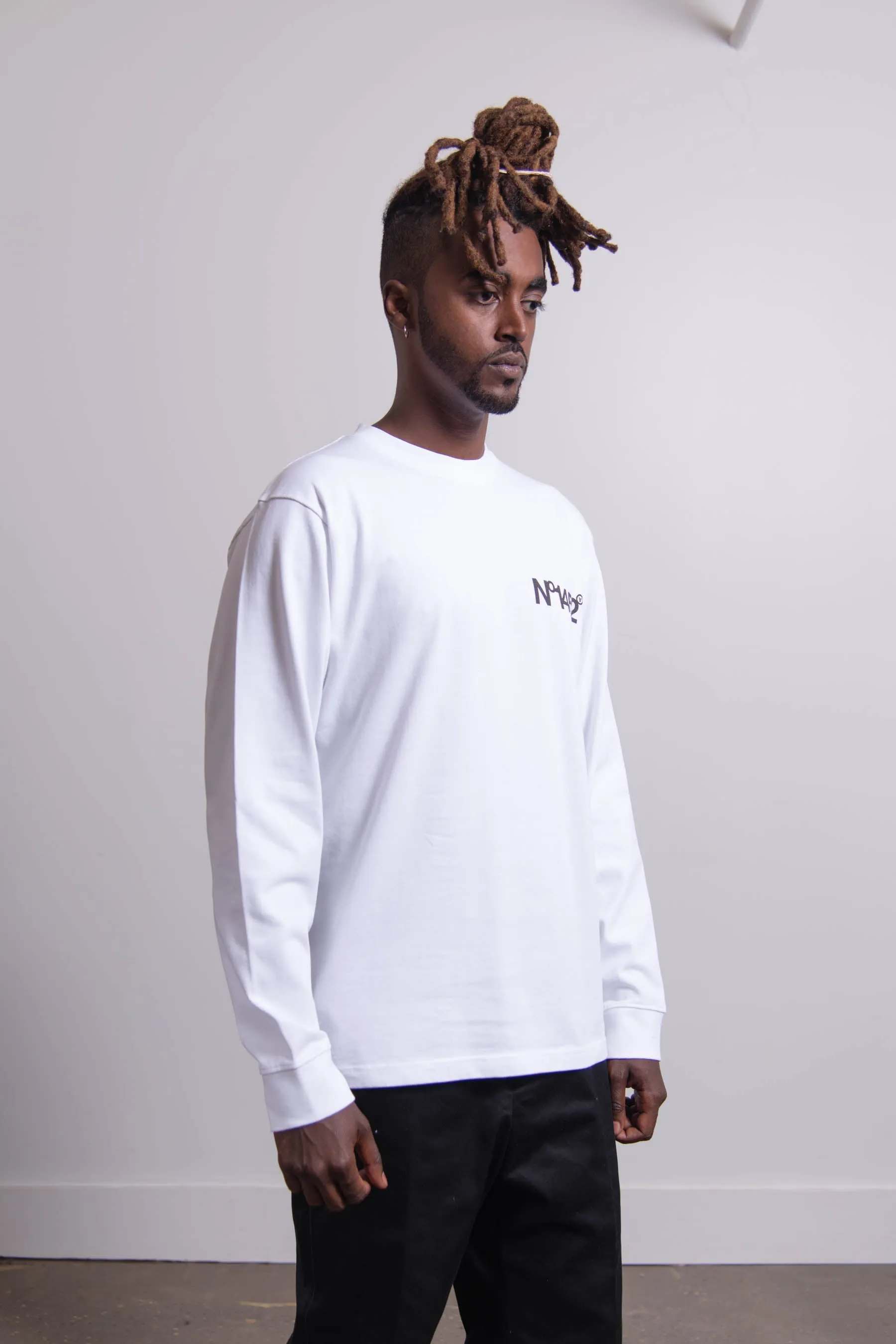 Long Sleeve N.1452 Tee White sold by Nomad product image thumbnail 3
