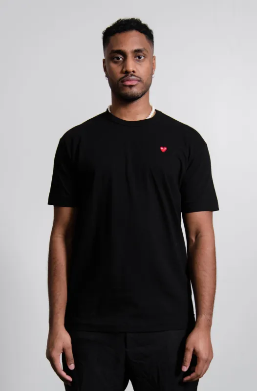 Short Sleeve Mini Emblem Tee Black/Red T200/T304 sold by Nomad