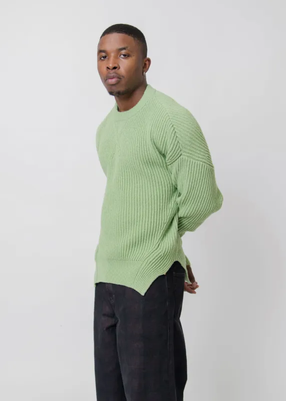 Oversized Knit Sweater Green J22GP0113 sold by Nomad