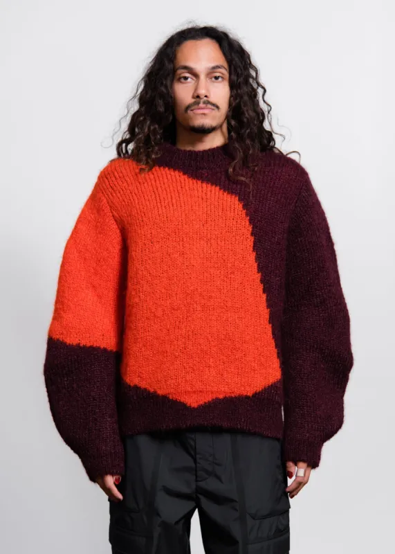 Ellsworth Kelly Intarsia Mohair Knit Sweater Red sold by Nomad