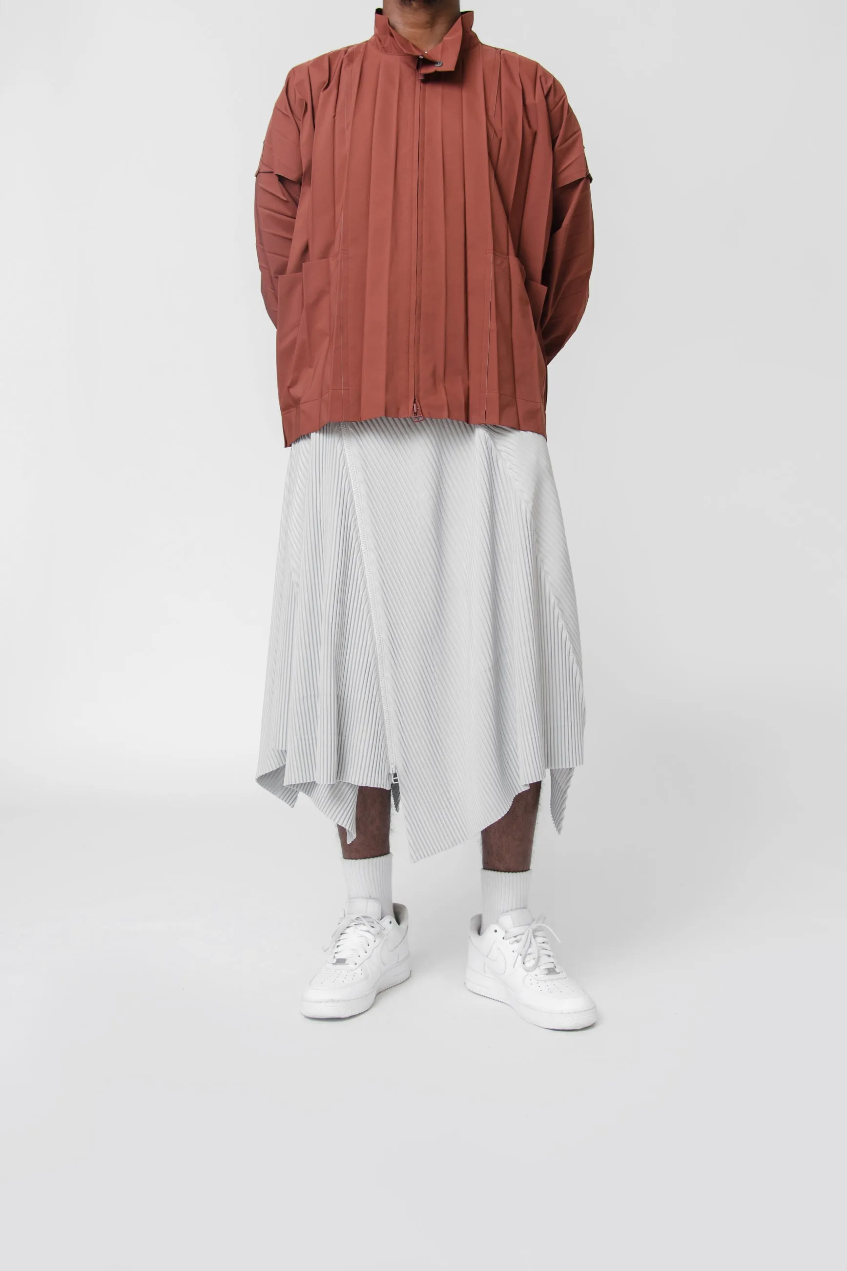Three By Six Pleated Skirt Light Grey JF382-11 sold by Nomad