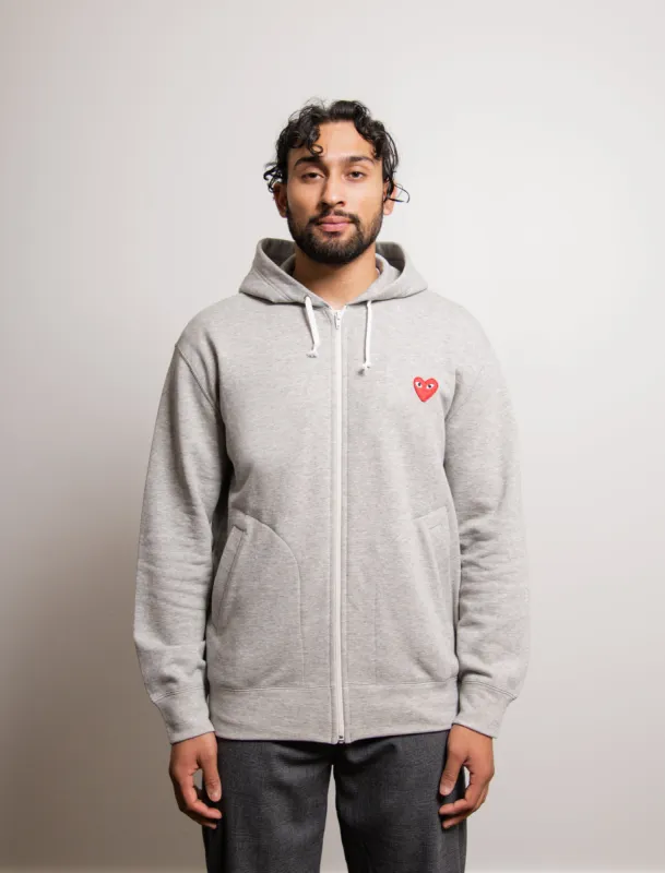 Emblem Zip Hoodie Grey/Red T168 sold by Nomad