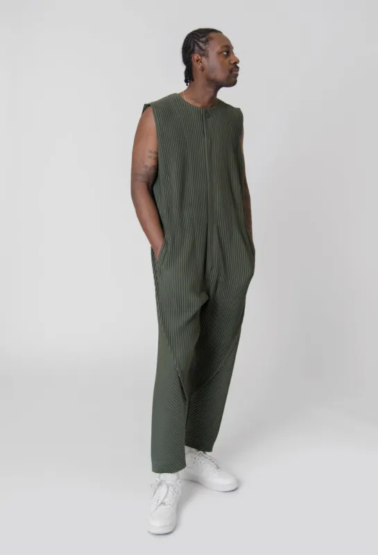 Pleats Bottoms 2 Jumpsuit Deep Khaki JI127-67 sold by Nomad