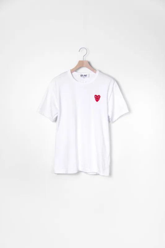 Layered Double Emblem Tee White/Red T288 sold by Nomad