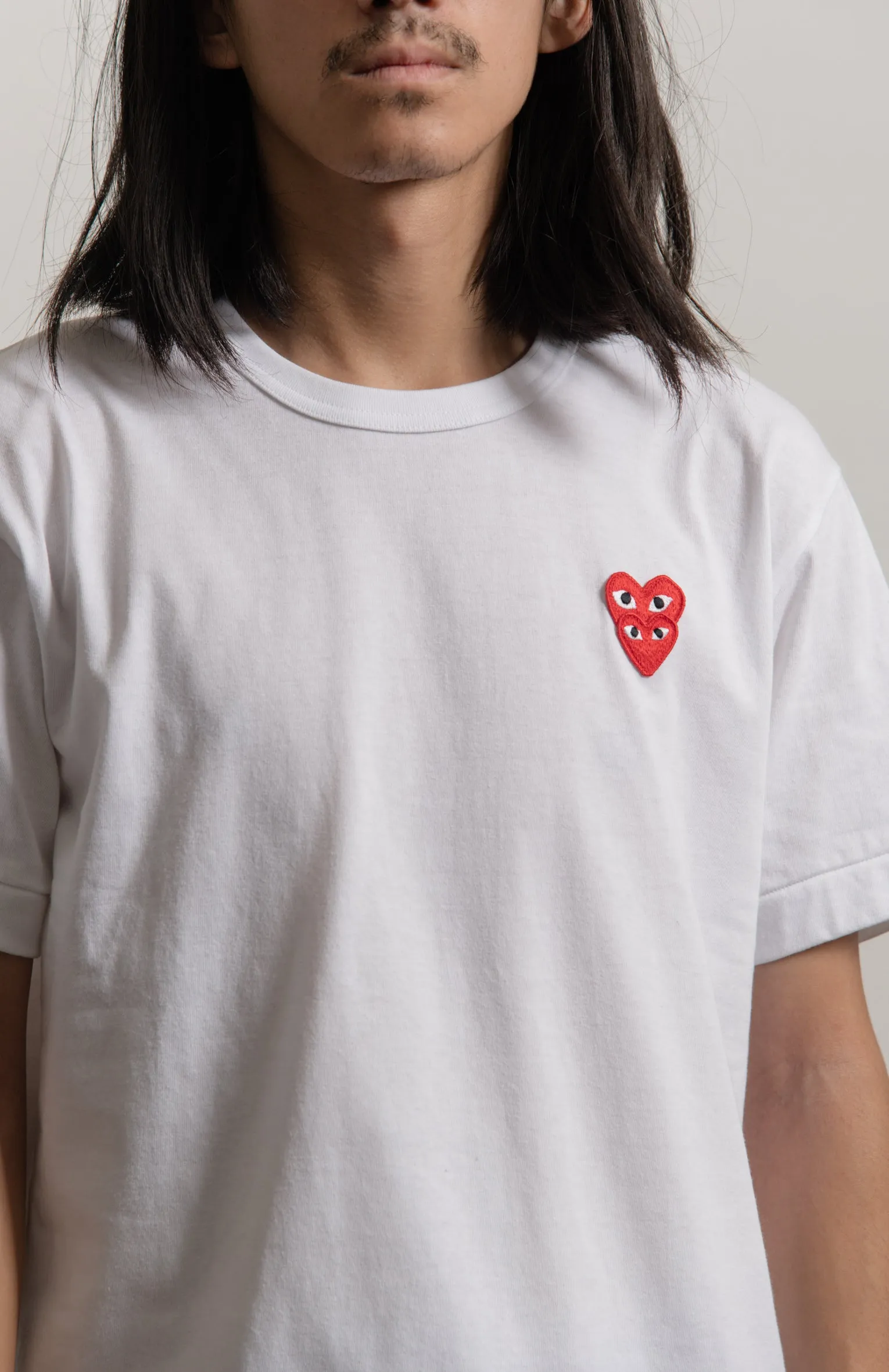 Layered Double Emblem Tee White/Red T288 sold by Nomad product image thumbnail 3