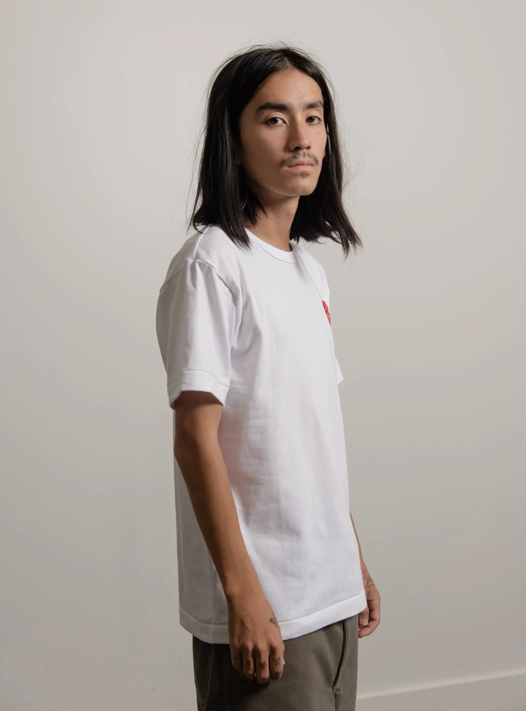 Layered Double Emblem Tee White/Red T288 sold by Nomad product image thumbnail 4