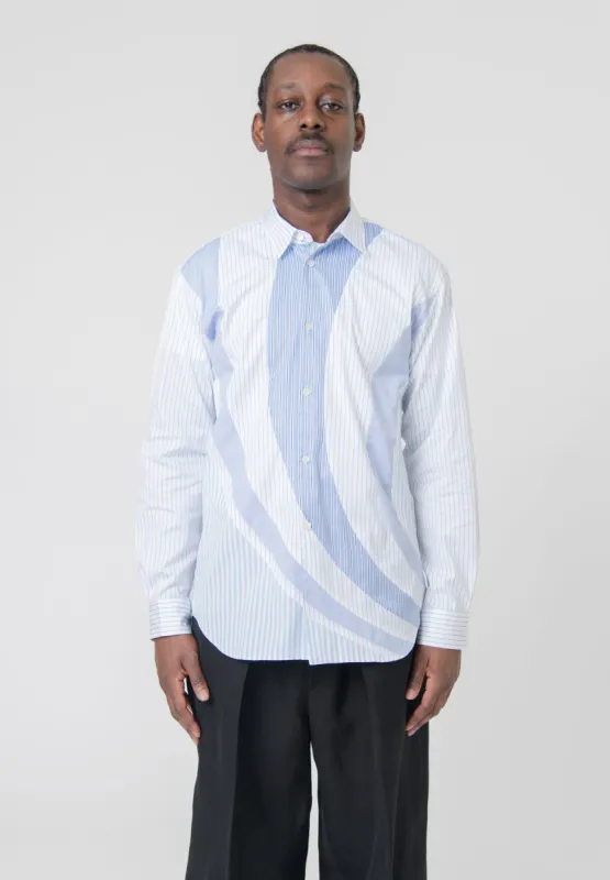 Mixed Thin Stripe Shirt White/Blue FK-B033 sold by Nomad