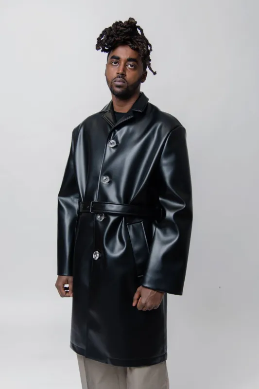 Belted Coat Black OUTW000892 sold by Nomad