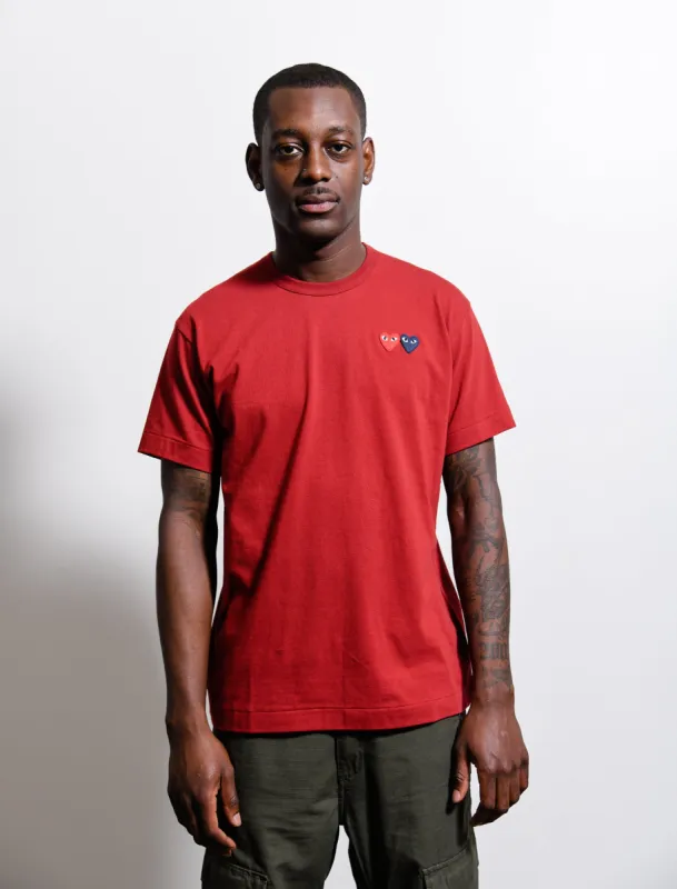 Short Sleeve Double Emblem Tee Burgundy T226 sold by Nomad