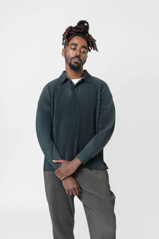 MC August Pleated Polo Shirt Dark Green JM107-67 sold by Nomad
