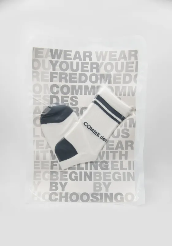 Logo Sock White/Black PI-K503 made by Comme des Garcons