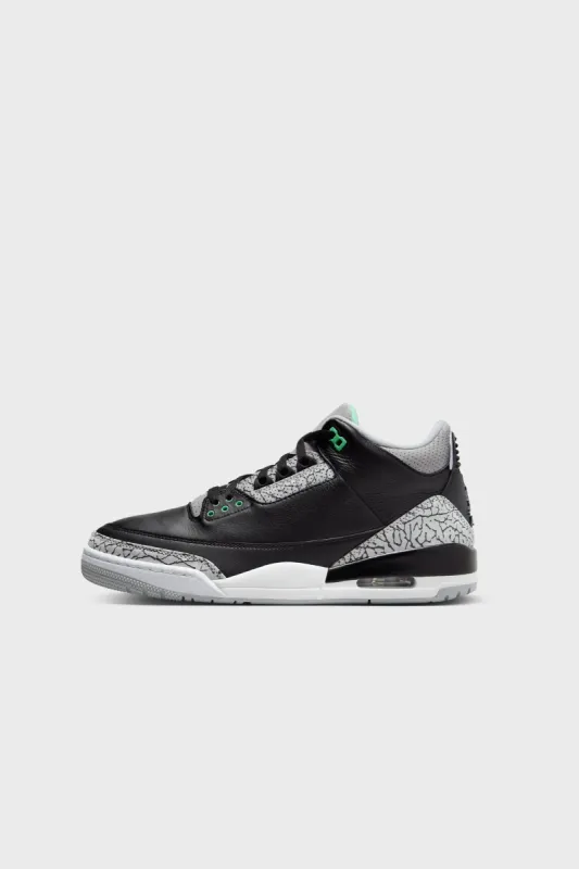 Air Jordan 3 Retro Black/Green Glow-Wolf Grey CT8532-031 sold by Nomad