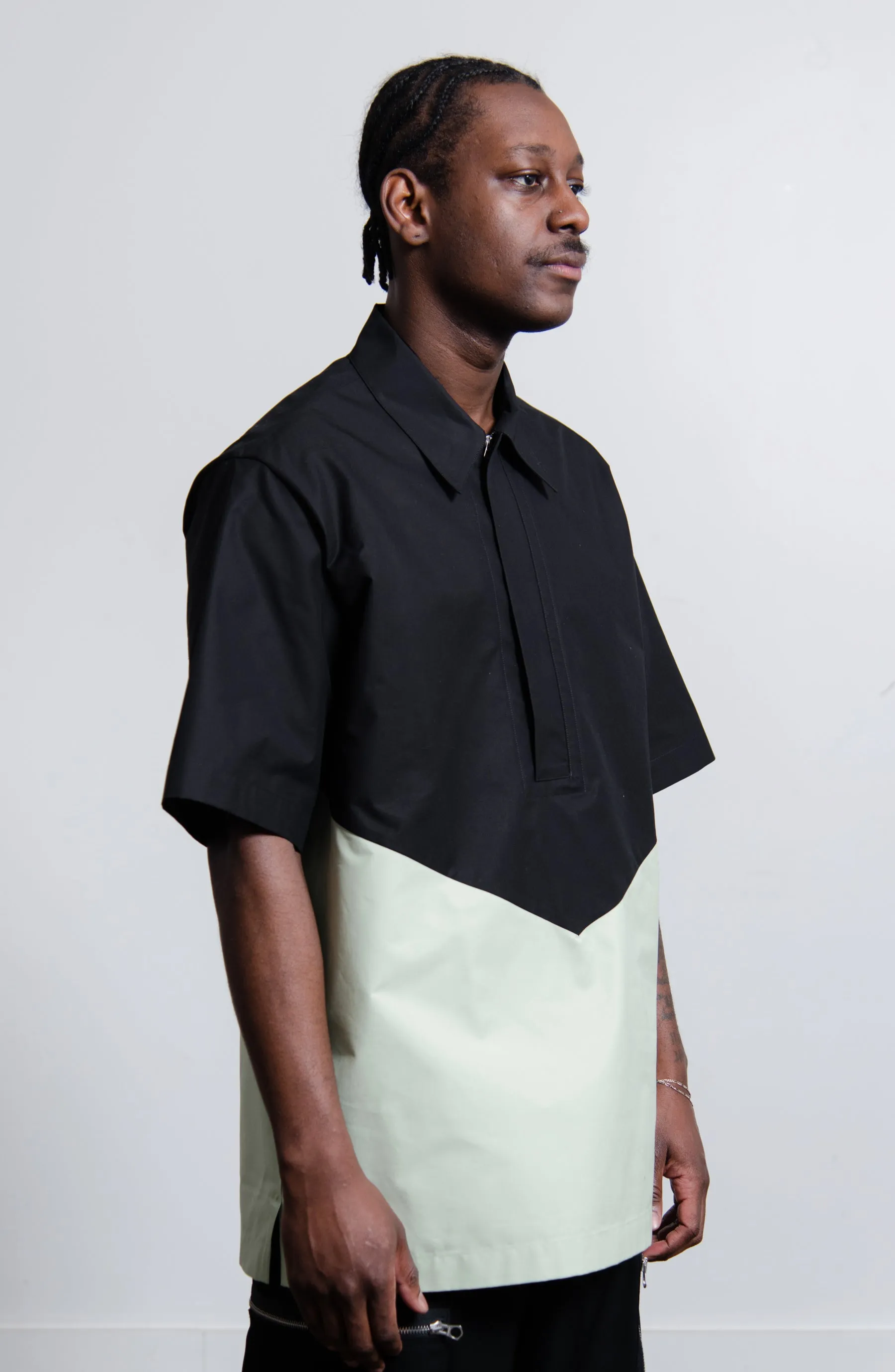 Cotton Canvas Shirt Black/Pastel Green JSMU601331 sold by Nomad product image thumbnail 4