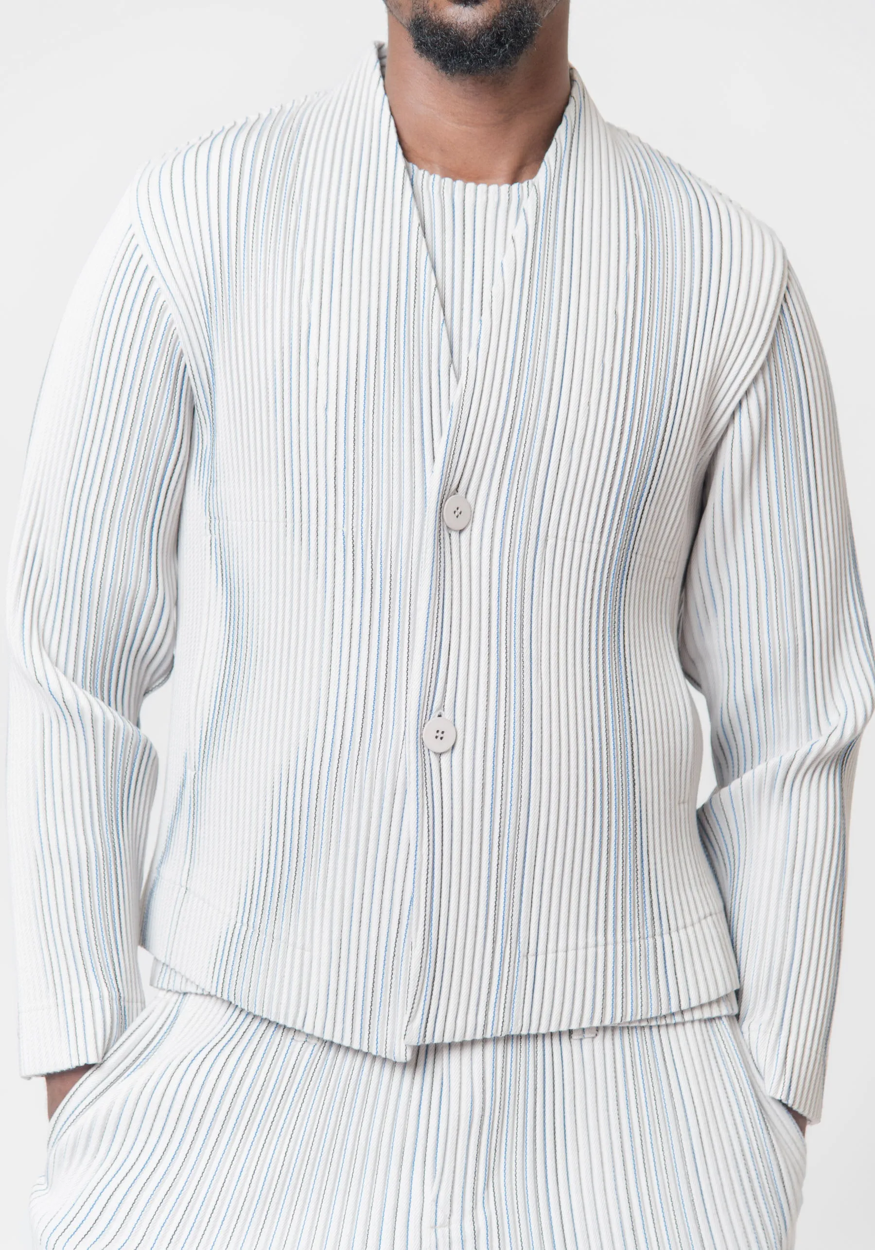 Tweed Pleats Jacket Ivory FD320-41 sold by Nomad product image thumbnail 3