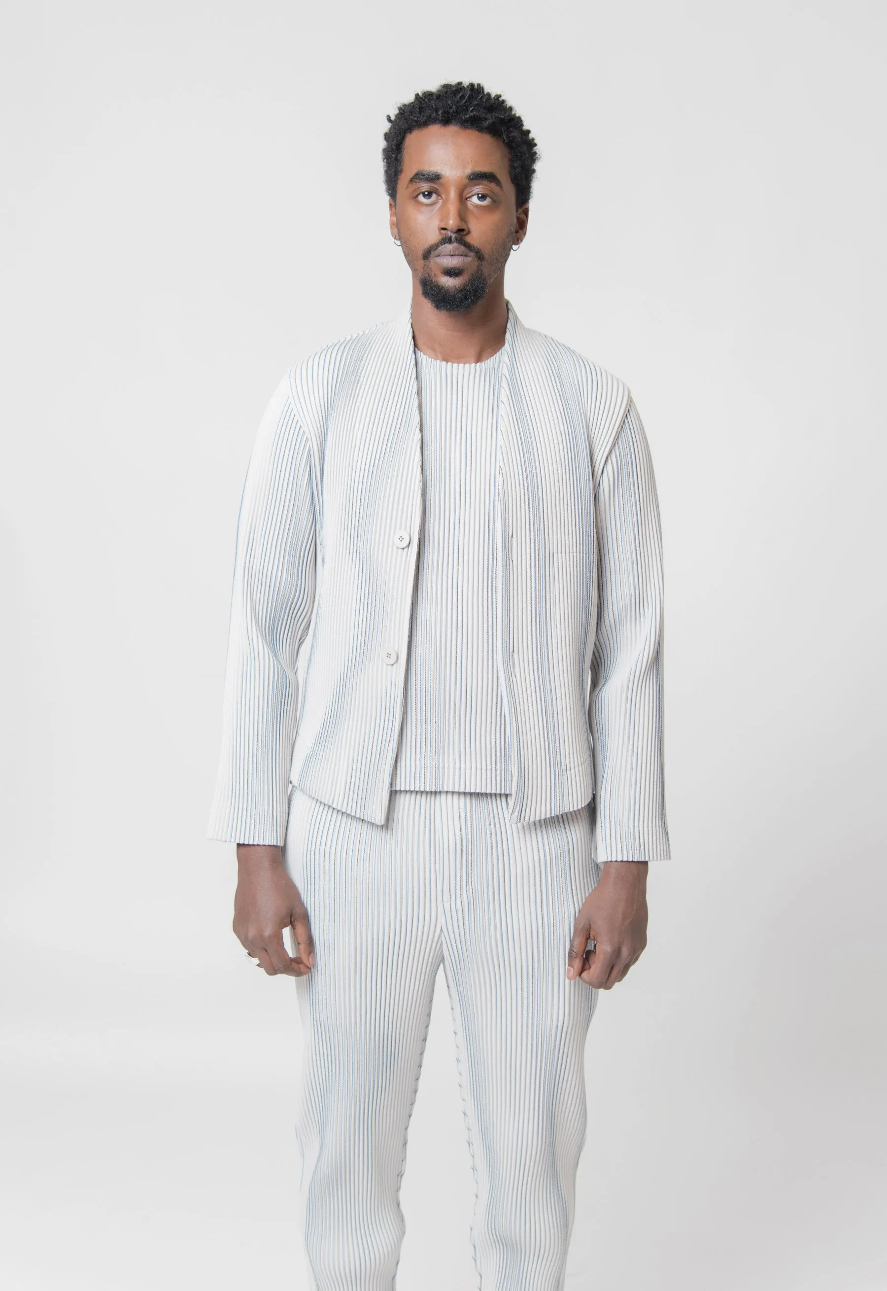 Tweed Pleats Jacket Ivory FD320-41 sold by Nomad product image thumbnail 5