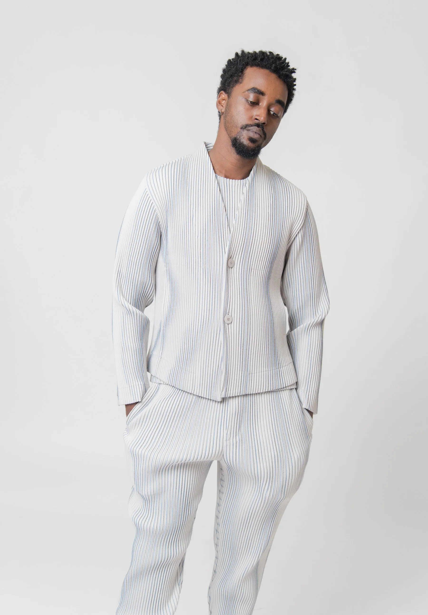 Tweed Pleats Jacket Ivory FD320-41 sold by Nomad product image thumbnail 4