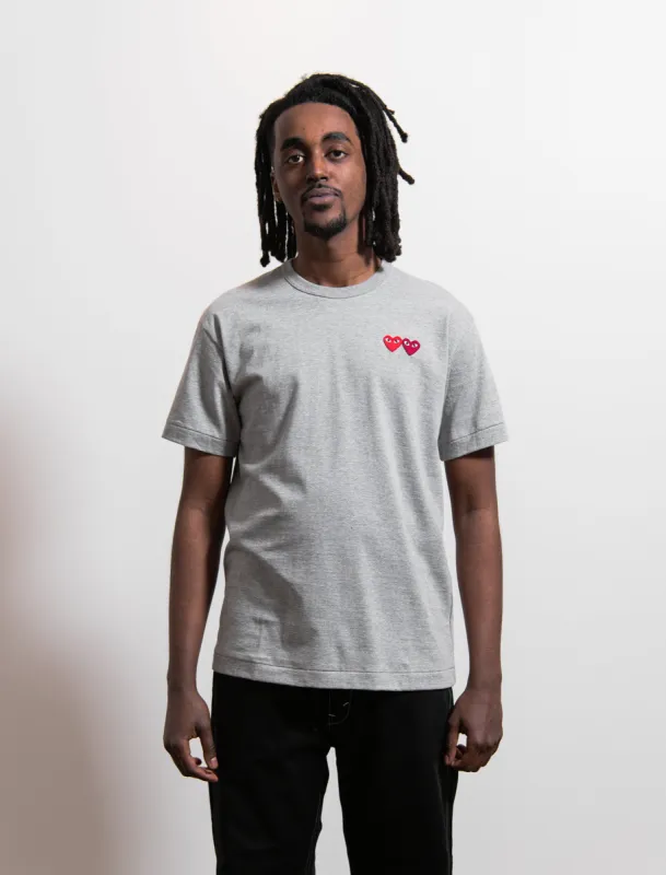 Short Sleeve Double Emblem Tee Grey T226 sold by Nomad