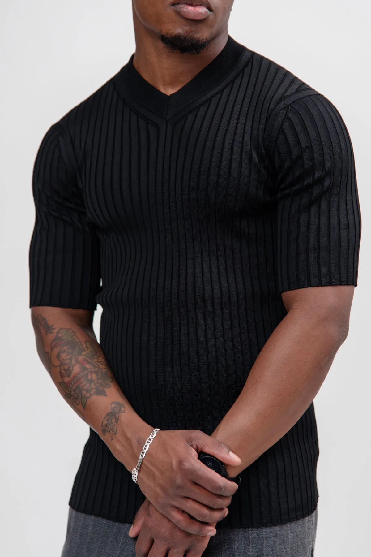 T-Shirt Superfine Viscose Rib Knit Black J21GC0144-J18313001 sold by Nomad product image thumbnail 2