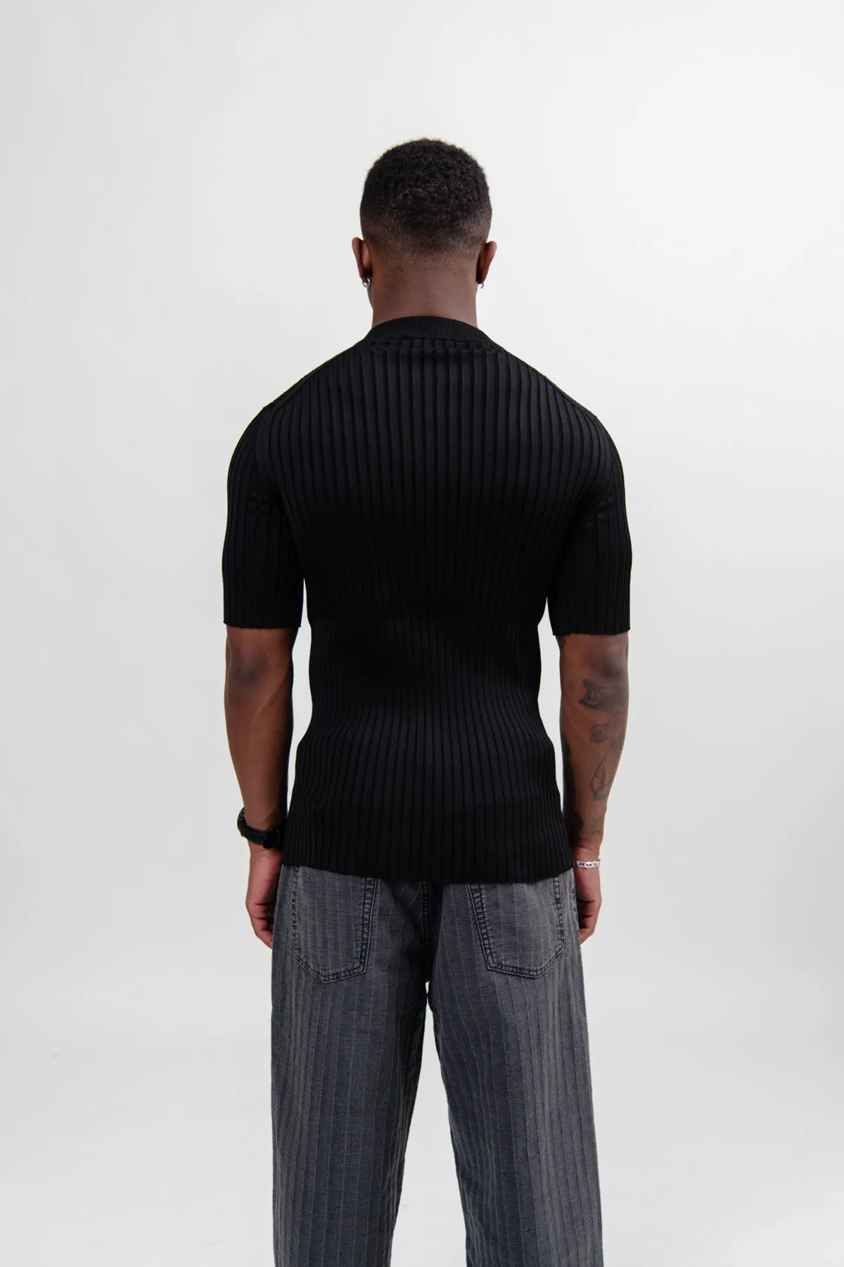 T-Shirt Superfine Viscose Rib Knit Black J21GC0144-J18313001 sold by Nomad product image thumbnail 5