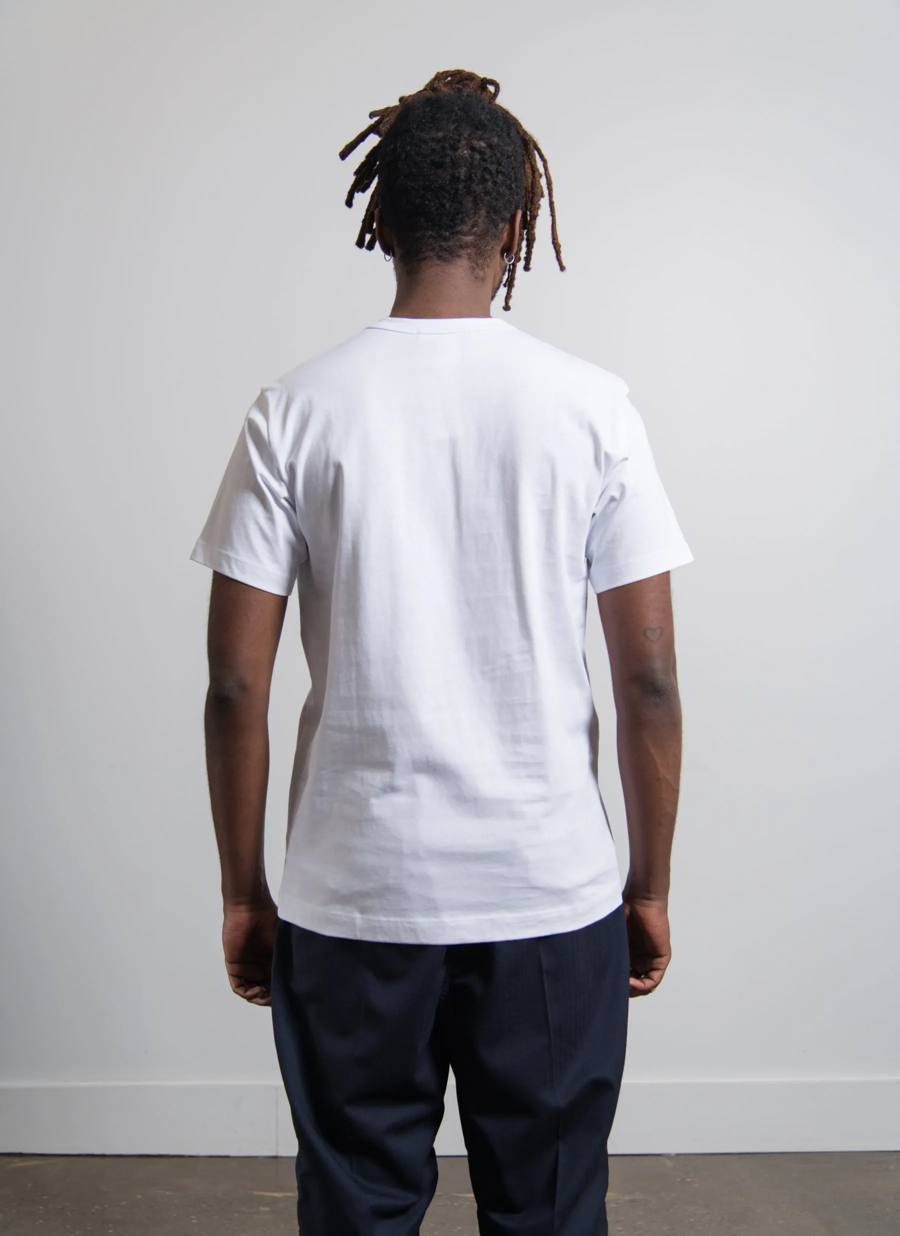 Short Sleeve Chest Print Logo Tee White T018 sold by Nomad product image thumbnail 4