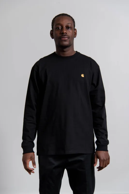 Long Sleeve Chase Tee Black/Gold sold by Nomad