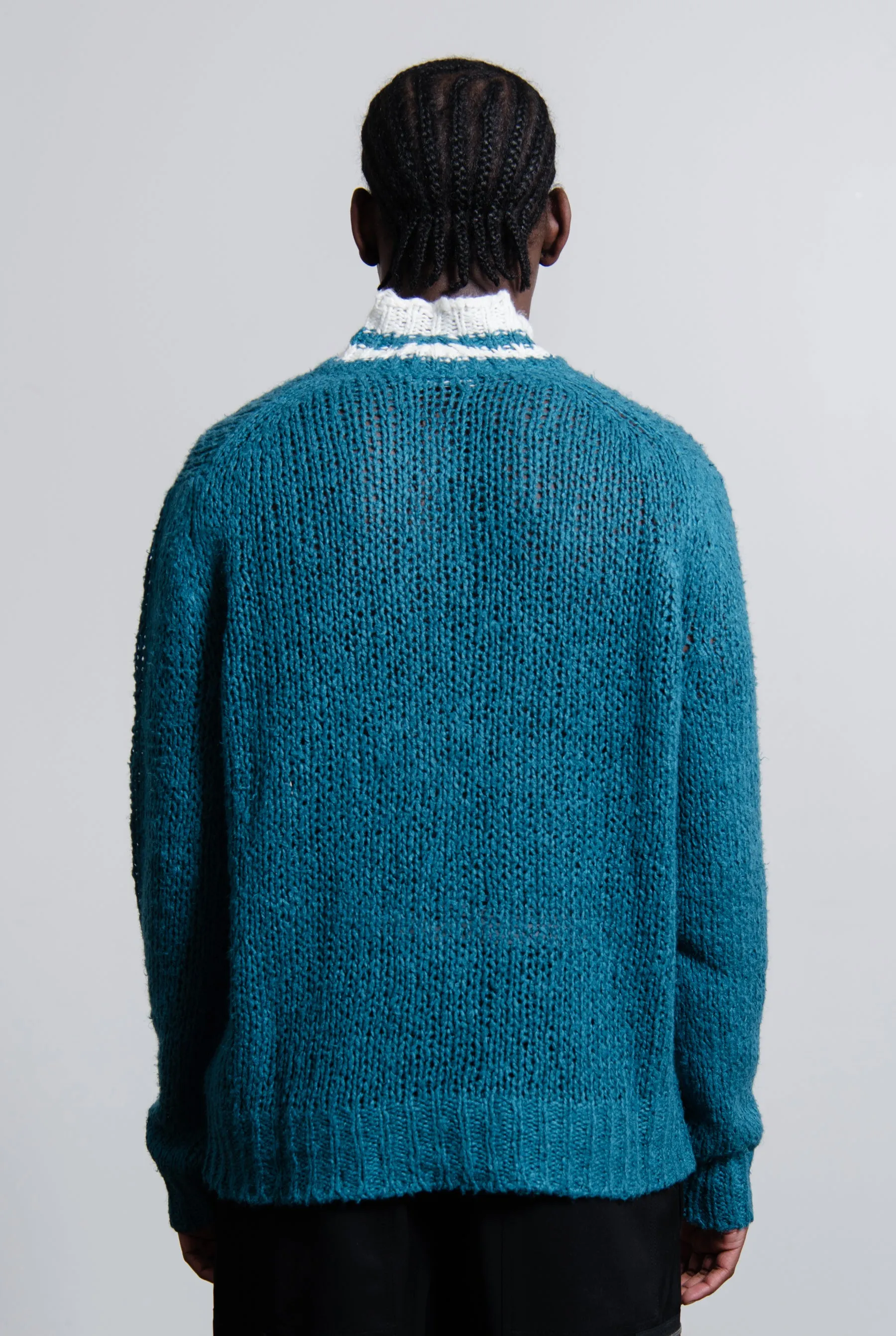 Knit V-Neck Sweater Bright Blue JSMU751018 sold by Nomad product image thumbnail 3