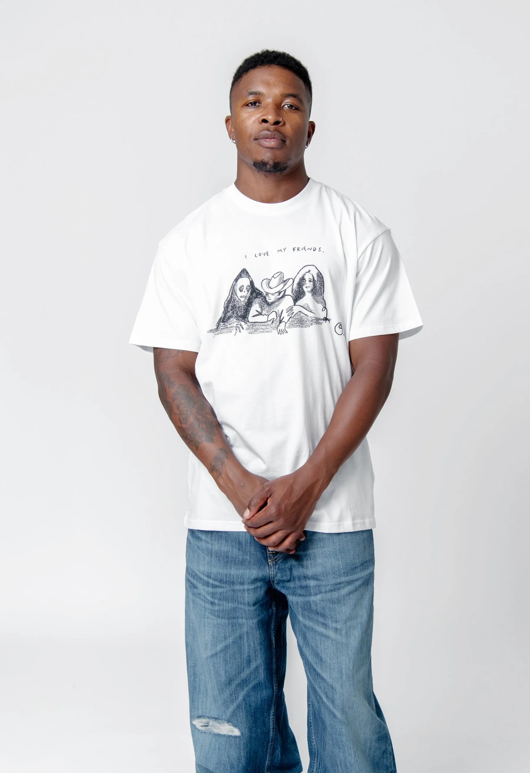 S/S Pepe Friends T-Shirt White/Black I033982 sold by Nomad product image thumbnail 3