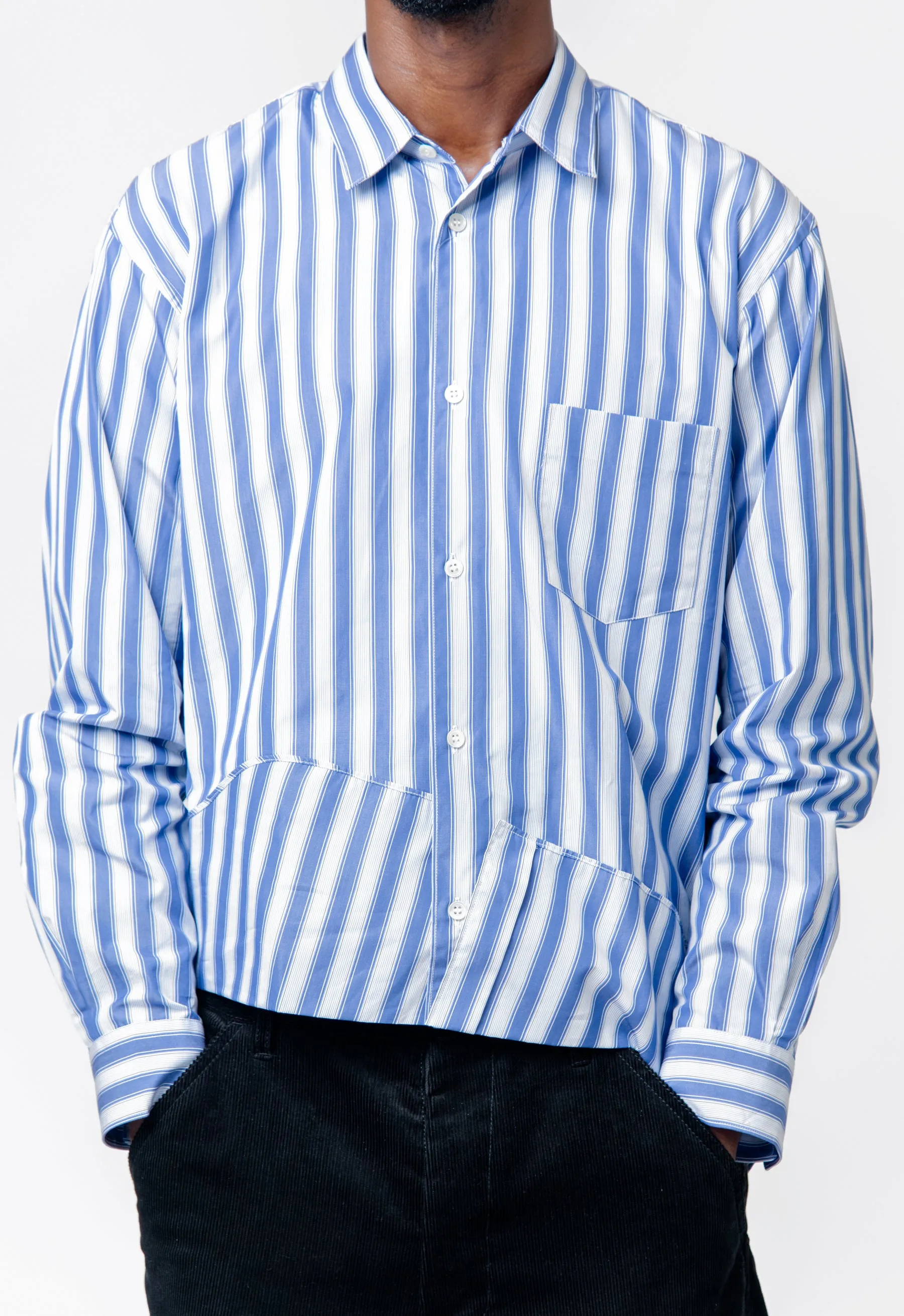 Striped Long Sleeve Button-Up Shirt Blue/White FN-B030-W24 sold by Nomad product image thumbnail 2