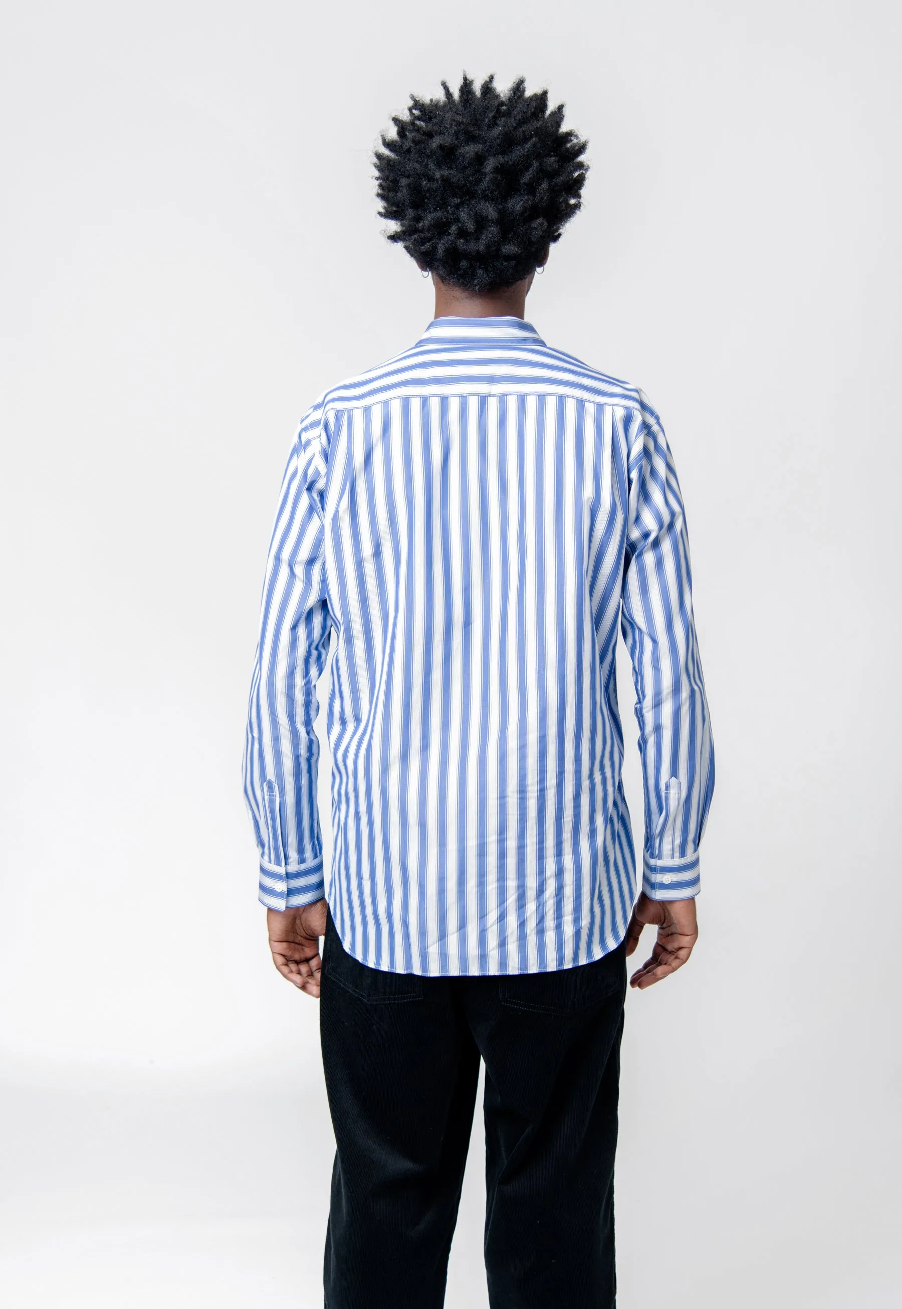 Striped Long Sleeve Button-Up Shirt Blue/White FN-B030-W24 sold by Nomad product image thumbnail 4