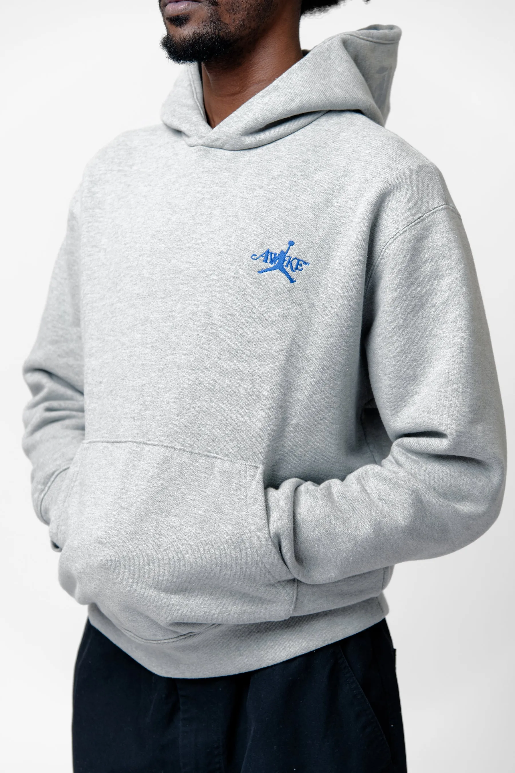 Jordan x Awake NY Hoodie DK Grey Heather/Black/Game Royal FQ5443-091 sold by Nomad product image thumbnail 2