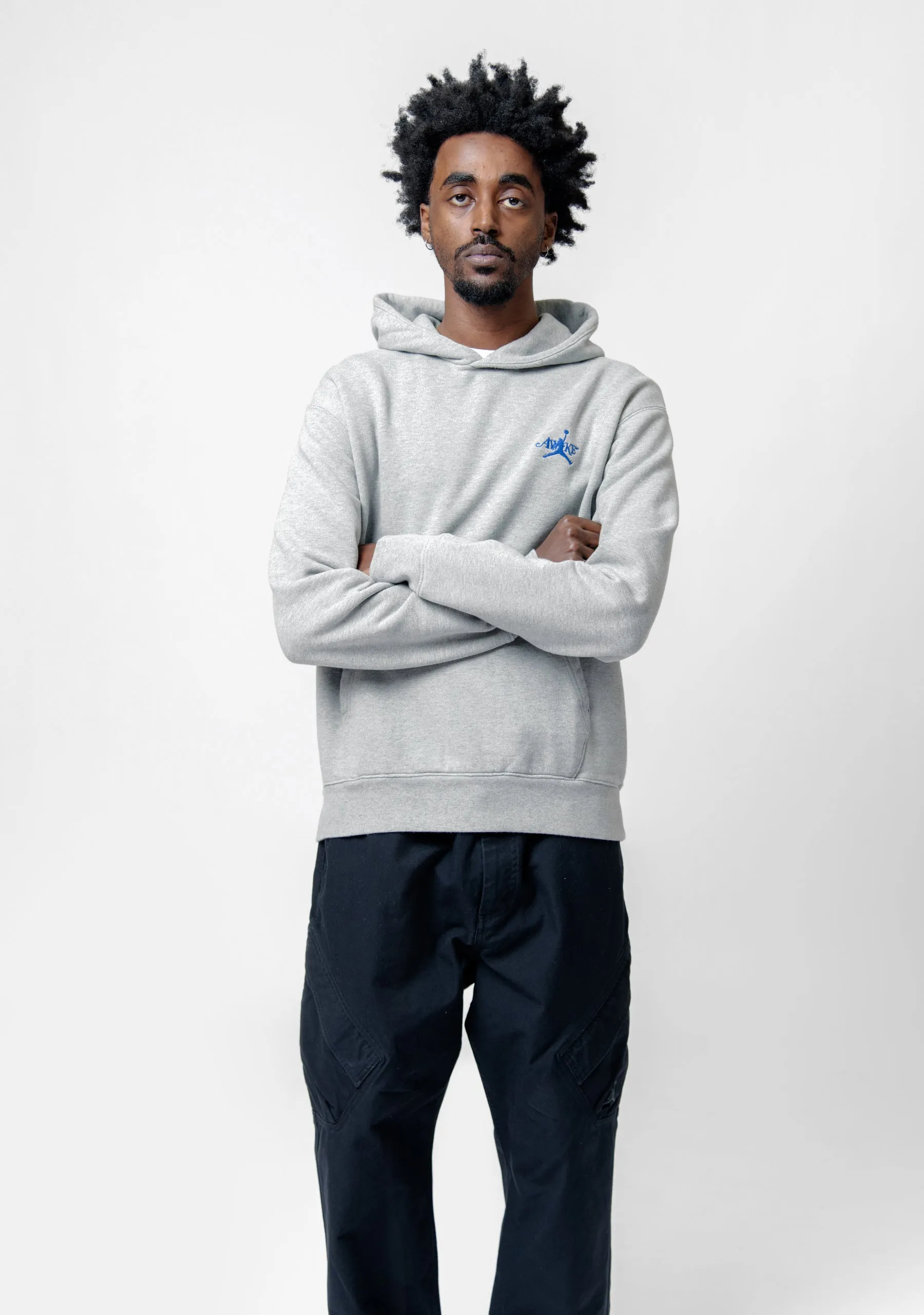 Jordan x Awake NY Hoodie DK Grey Heather/Black/Game Royal FQ5443-091 sold by Nomad product image thumbnail 4