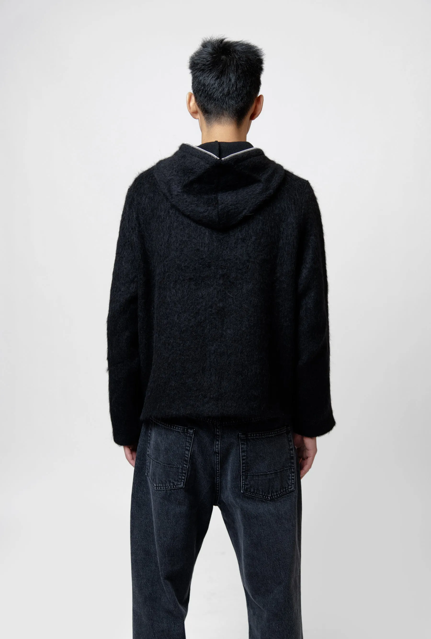 Full Zip Hood Black Hairy Wool M4243FBH sold by Nomad product image thumbnail 5