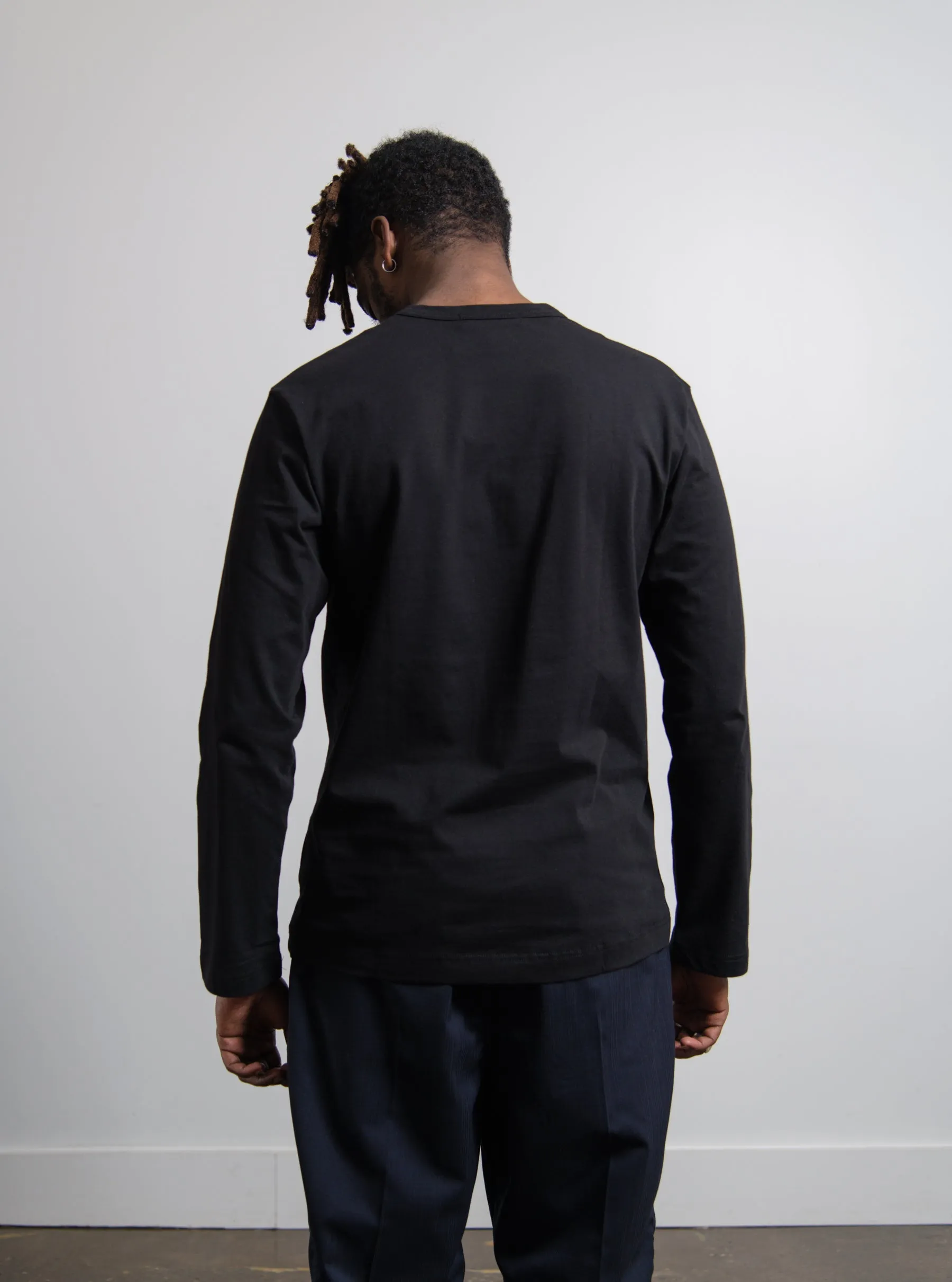 Long Sleeve Chest Print Logo Tee Black T017 sold by Nomad product image thumbnail 4