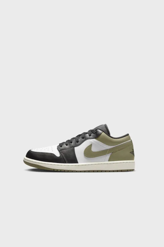 Air Jordan 1 Low Black/Medium Olive/White 553558-092 sold by Nomad