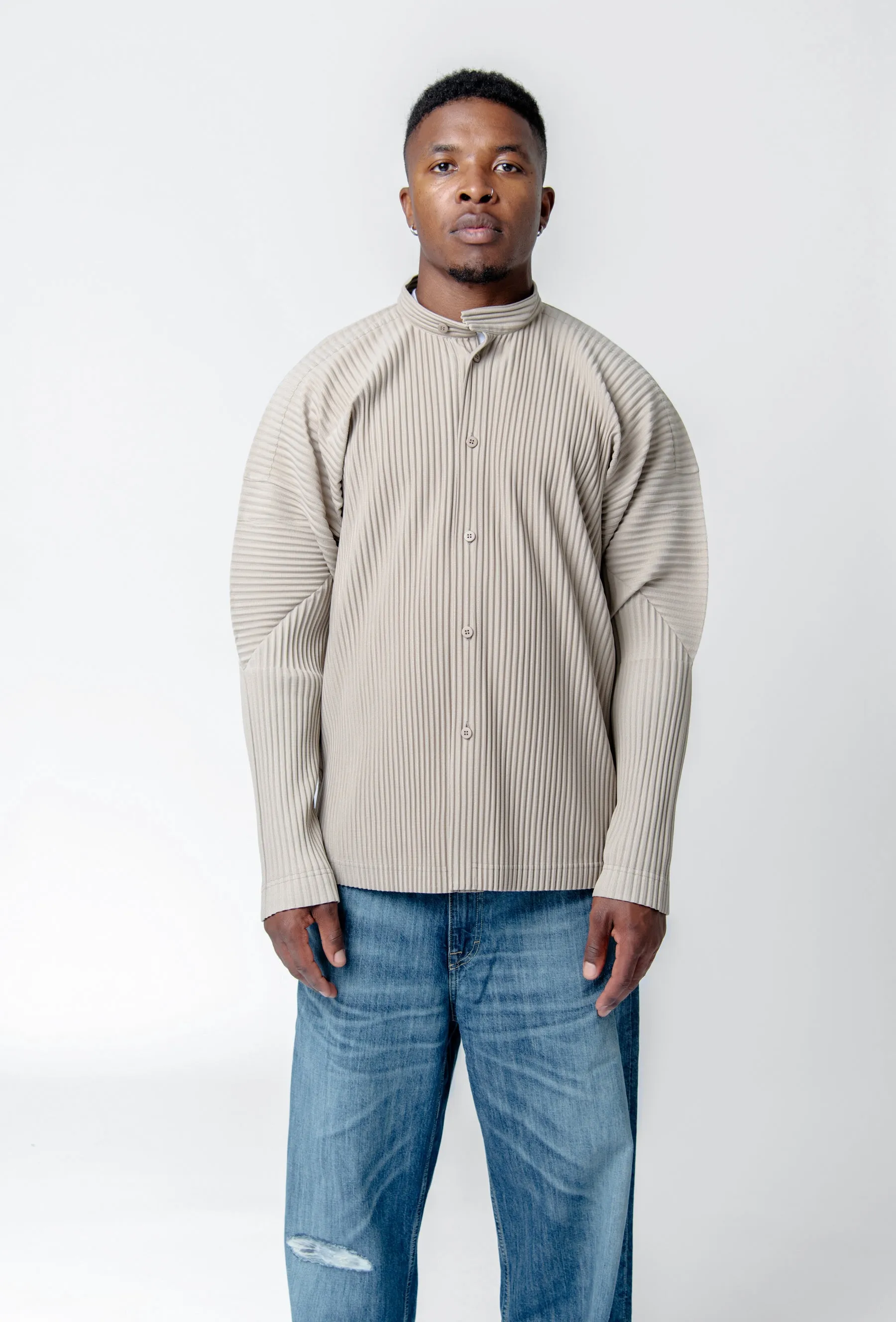 MC September Pleated Shirt Linen Beige HP48-JJ111-43 sold by Nomad product image thumbnail 3