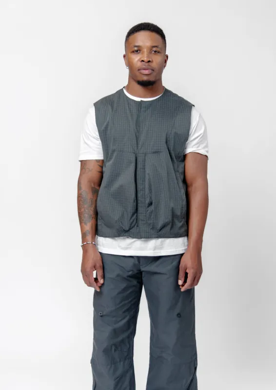Poplin Blitis Check Vest 33 Dark Green Grey BG126142DH sold by Nomad