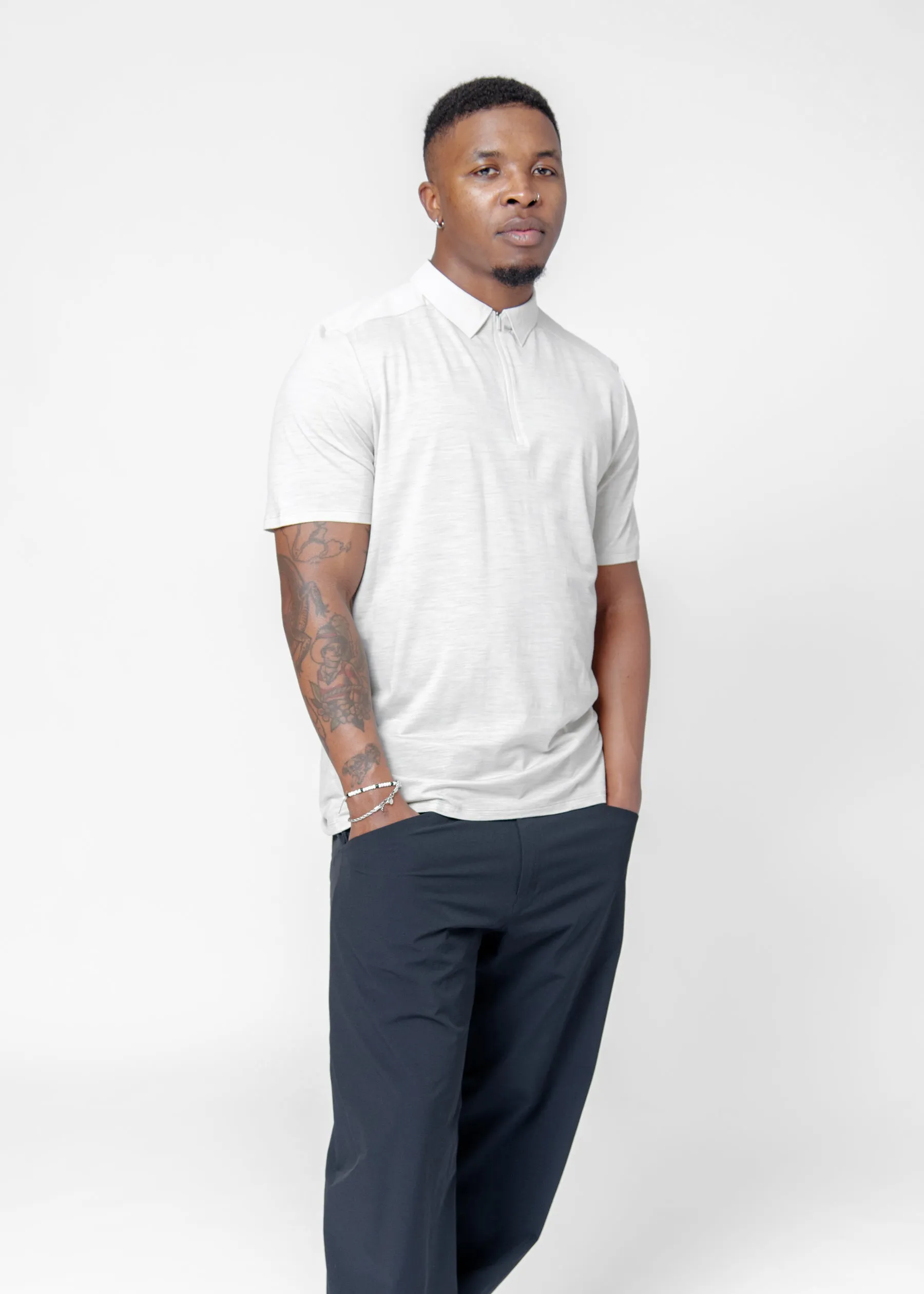 Frame S/S Polo Shirt Dark Cocoon Heather X000007208 sold by Nomad product image thumbnail 3