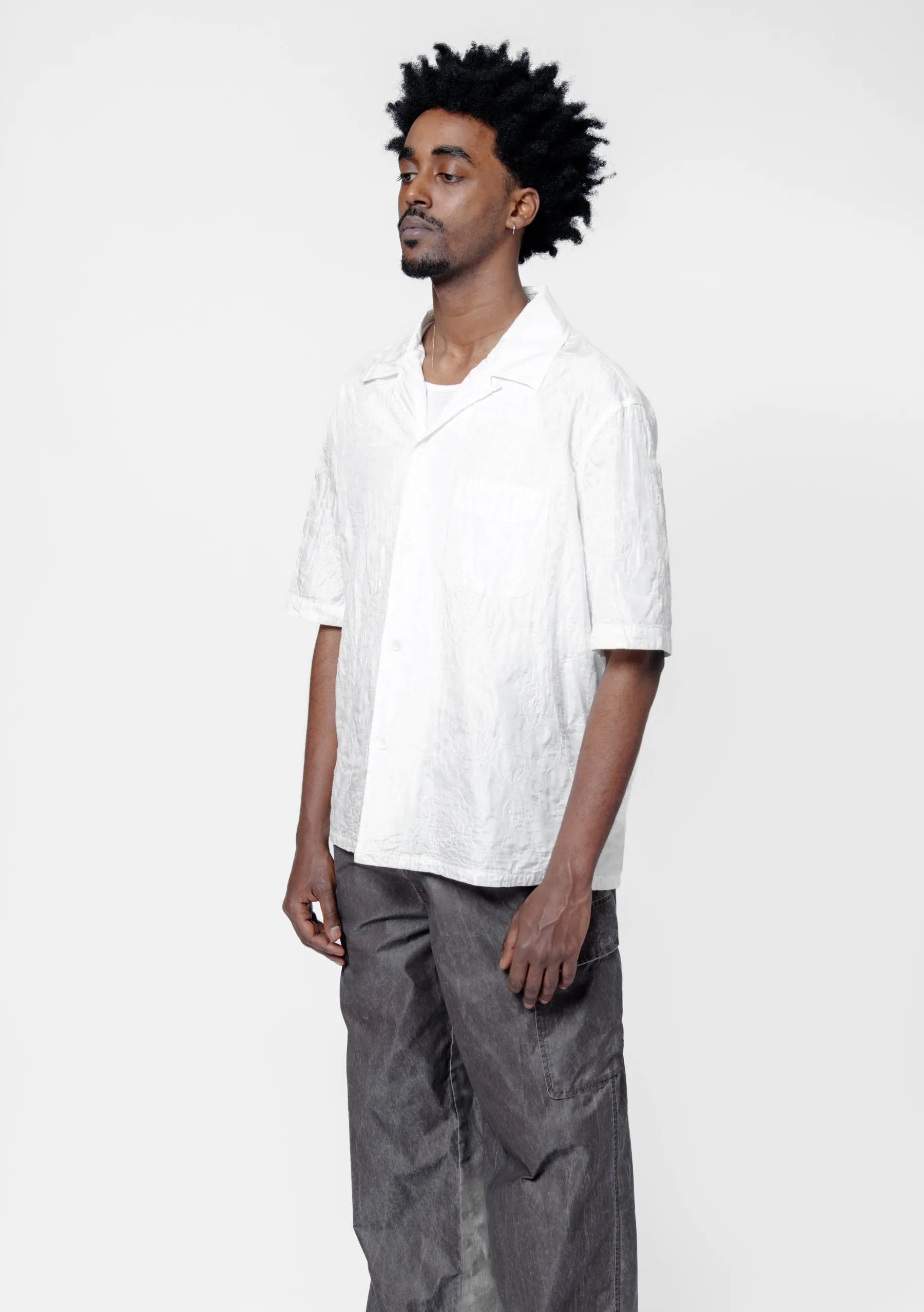 Heusen Shirt Shortsleeve White Flower Embroidery M2252HWF sold by Nomad product image thumbnail 4