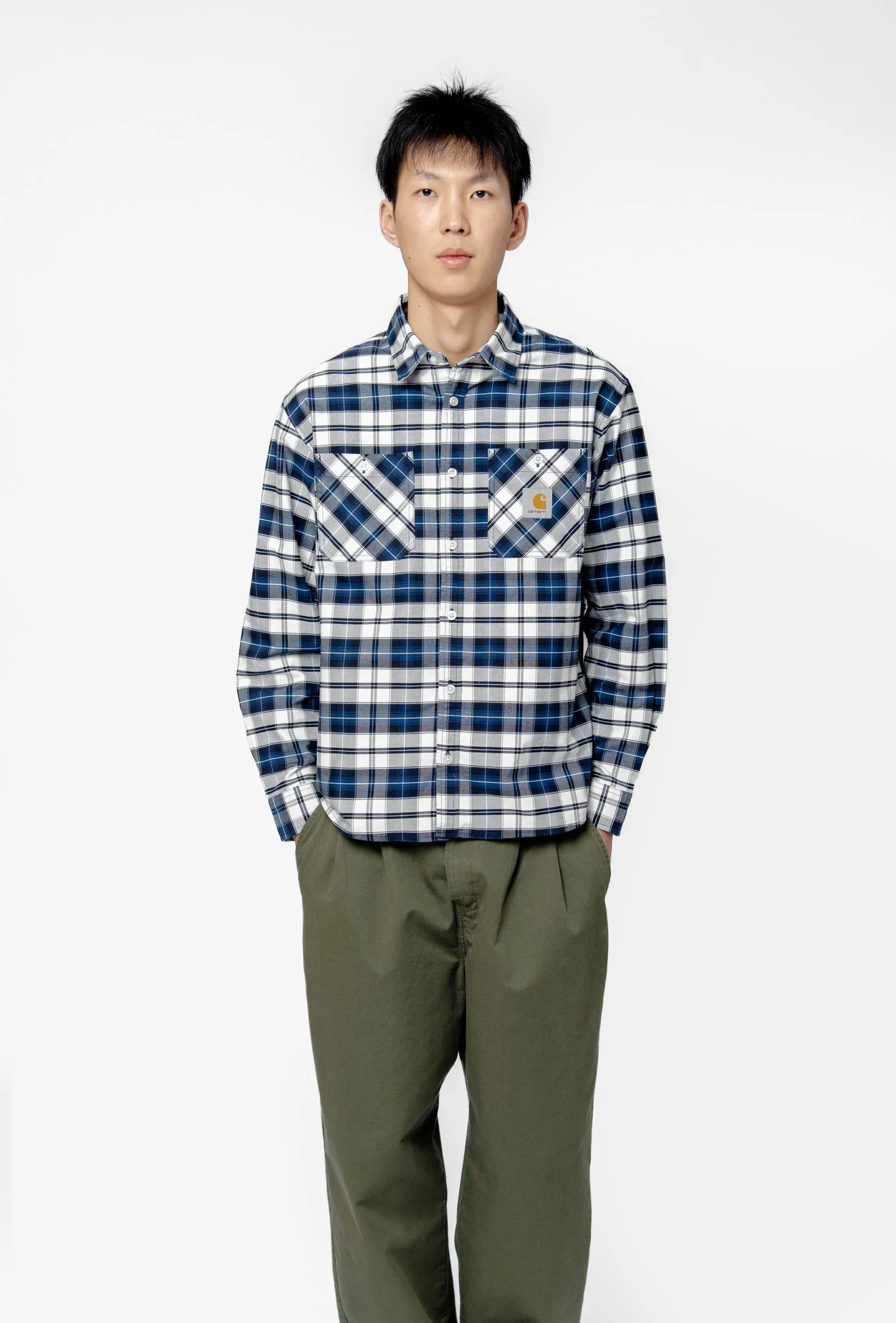 Long Sleeve Tarbell Shirt Tarbell Check Dark Navy/White I034545 sold by Nomad product image thumbnail 3