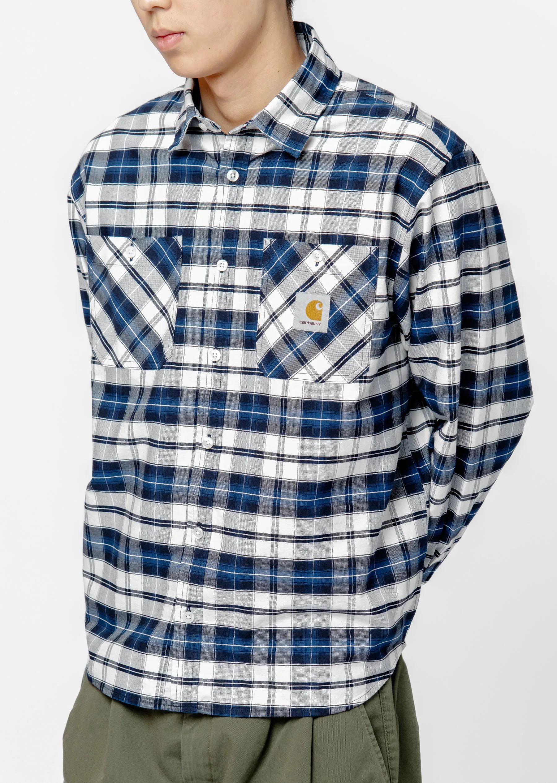 Long Sleeve Tarbell Shirt Tarbell Check Dark Navy/White I034545 sold by Nomad product image thumbnail 2