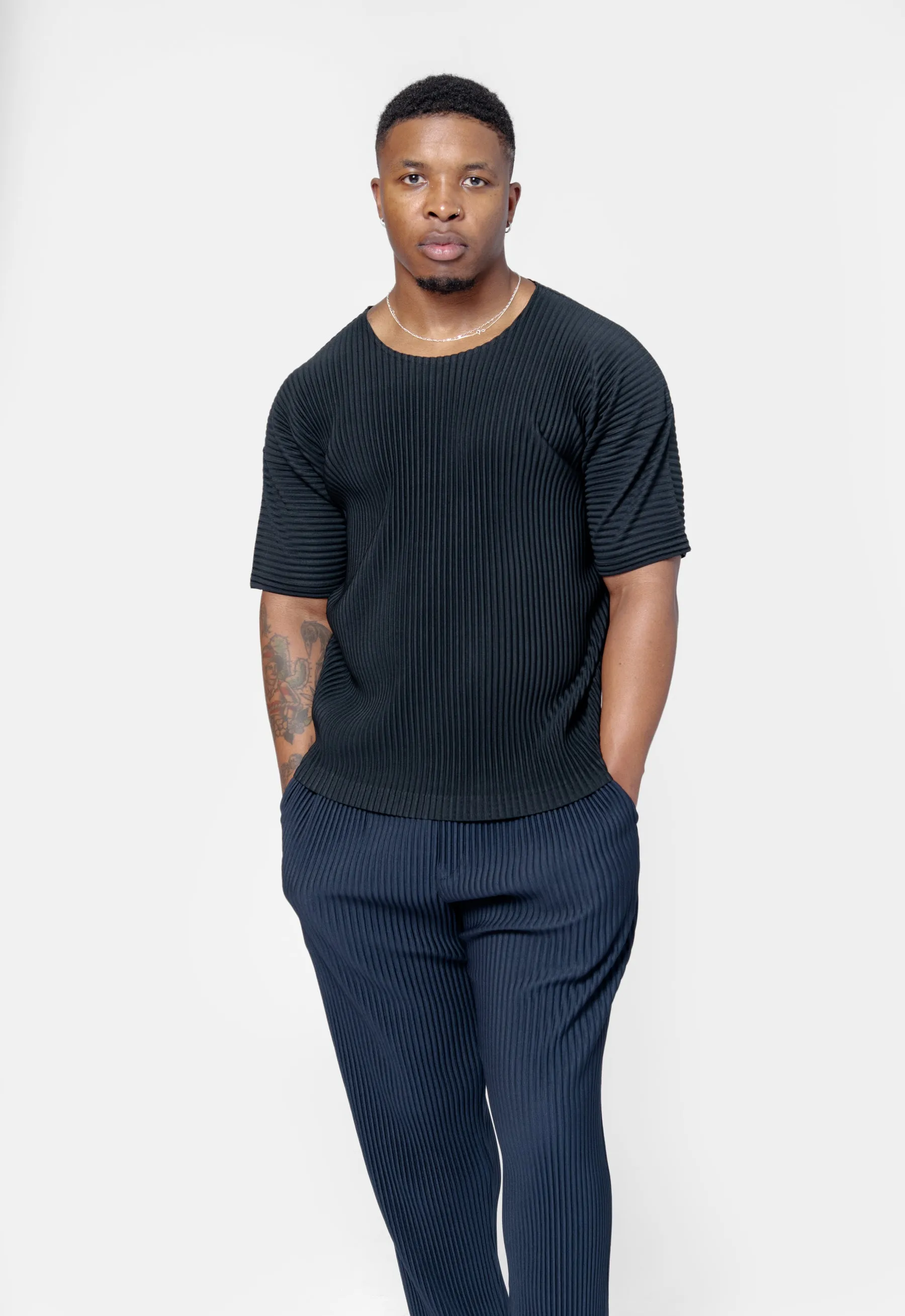 Basics Pleated T-Shirt Black HP57-JK520-15 sold by Nomad product image thumbnail 3