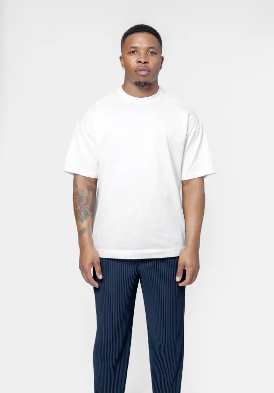 Windswept Plaid T-Shirt White HP56-JK230-01 made by Issey Miyake