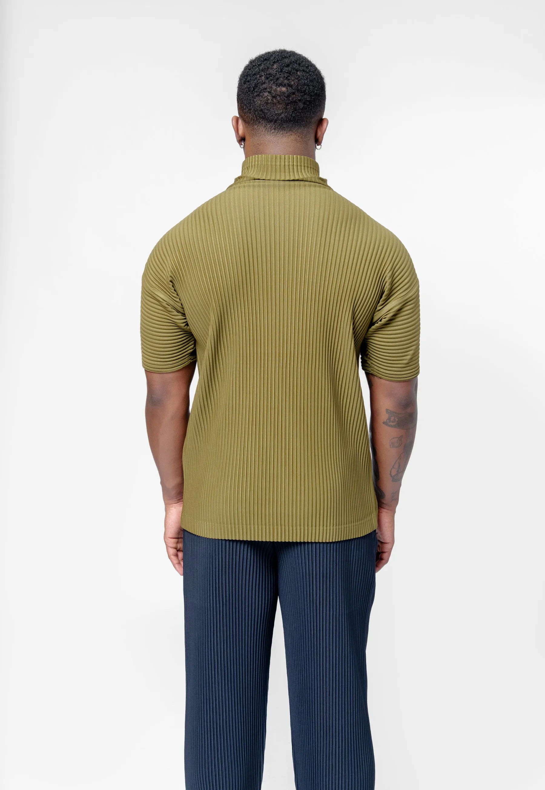 Colour Pleats Mockneck Tee Olive khaki HP56-JK181-67 sold by Nomad product image thumbnail 5