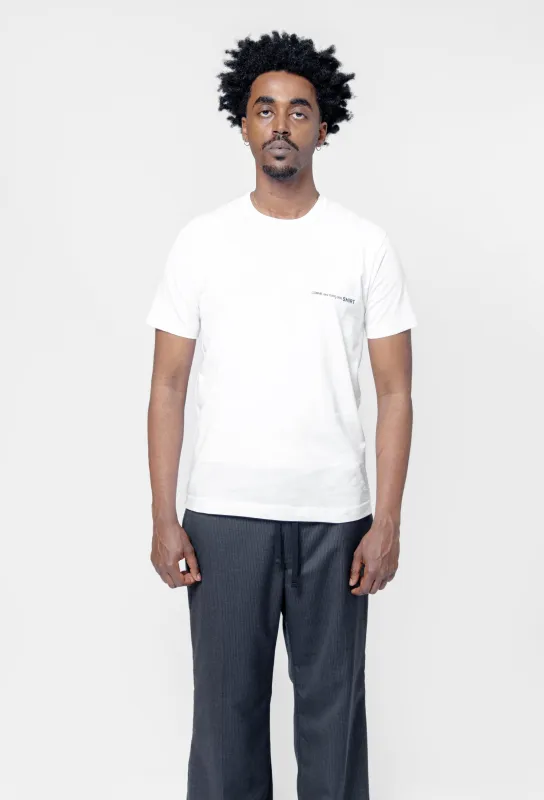 Short Sleeve Chest Print Logo Tee White FO-T026-S25 sold by Nomad