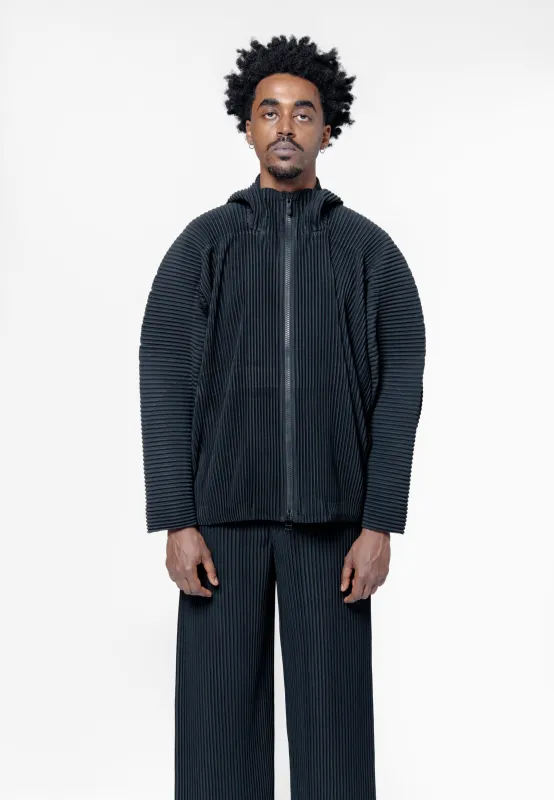 MC May Pleated Zip Hoodie Jacket Black HP56-JL121-15 sold by Nomad