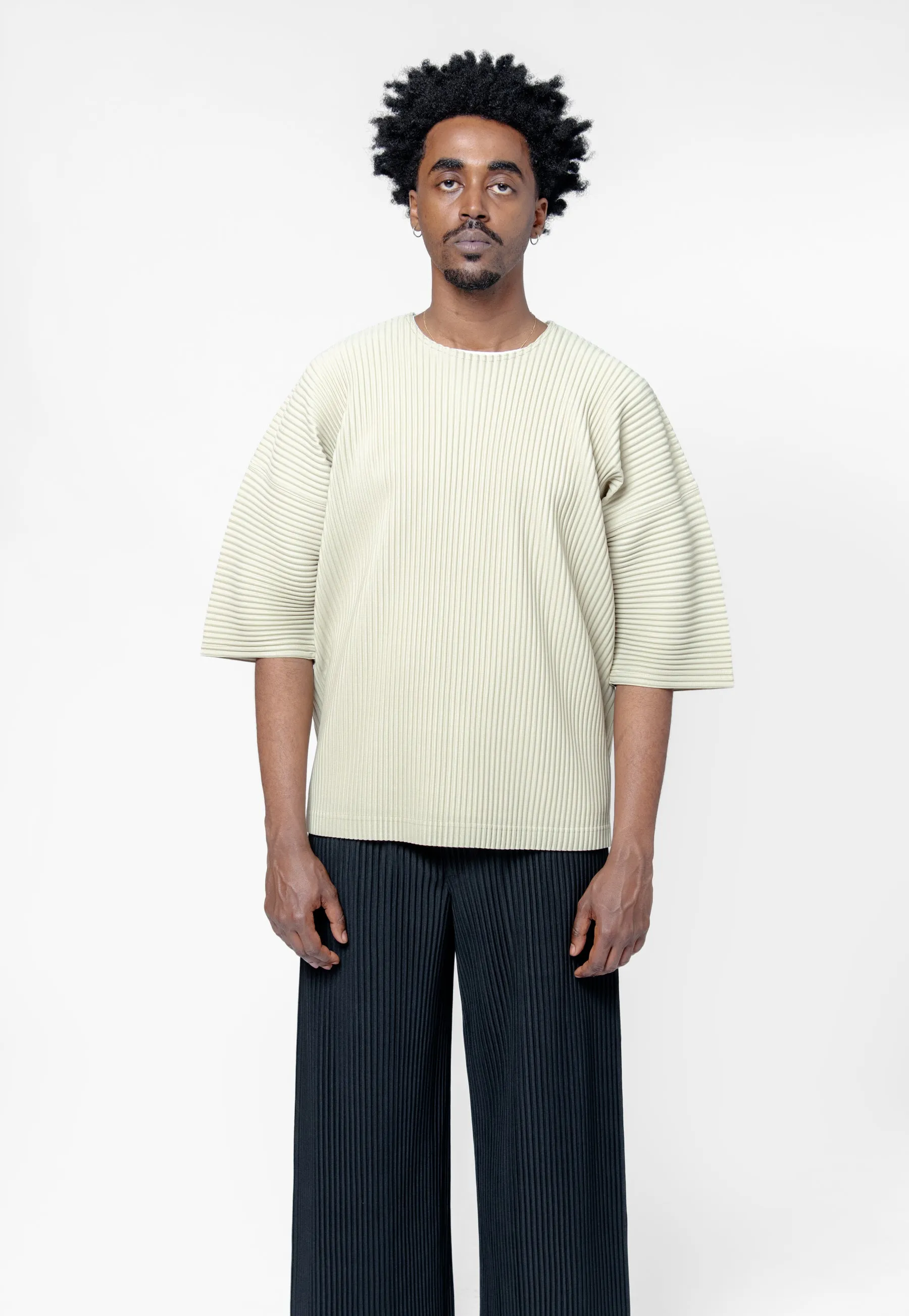 MC May Basics Pleated T-Shirt Dry Grass Green HP56-JK122-42 sold by Nomad