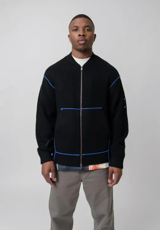 Vertex Knit Bomber Jacket Black sold by Nomad