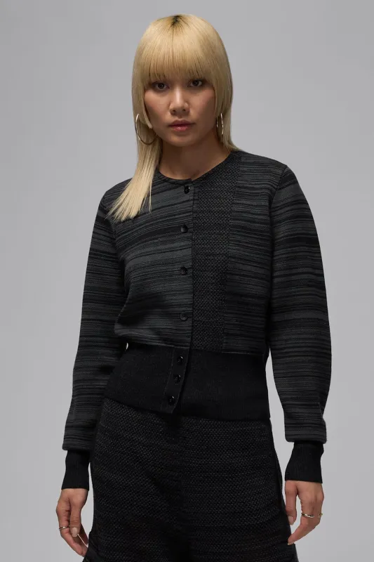 Air Jordan x Tela Womens Knitwear Cardigan DK SMOKE GREY/BLACK IB0935-070 sold by Nomad