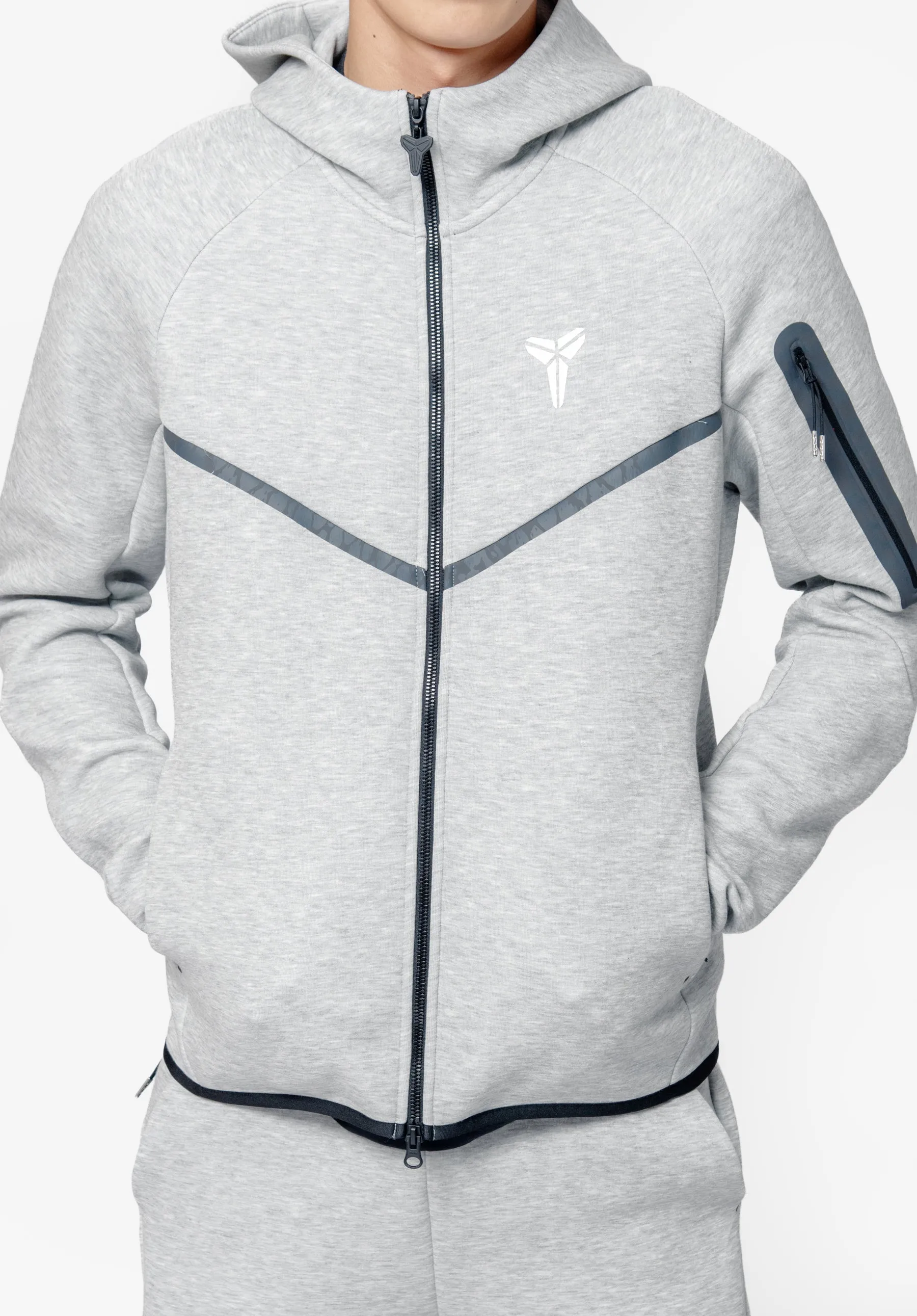Nike KOBE Tech Fleece Full-Zip Windrunner Jacket DK GREY HEATHER/WHITE IB2713-063 sold by Nomad product image thumbnail 2